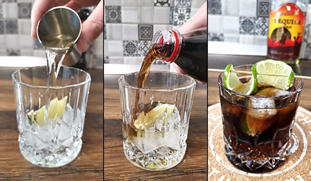 Making of tequila with coke