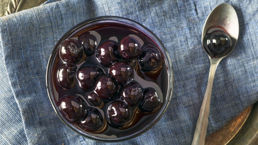 Luxardo cherries in cherry syrup